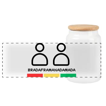 Bruder - Panorama Keksdose mit Holzdeckel - Weiß - Vorne