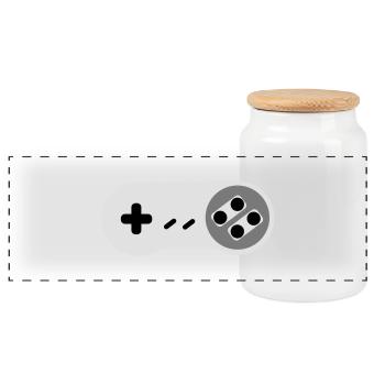 Super NES Controller - Panoramic Cookie Jar with Wooden Lid - white - Front