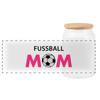 Fussball MOM - Panorama Keksdose mit Holzdeckel - Weiß - Vorne