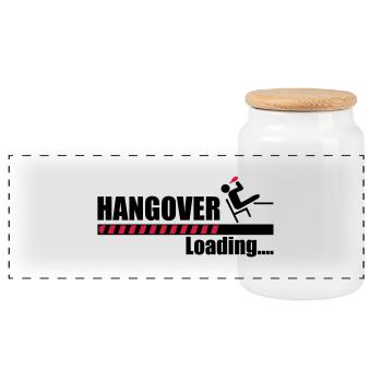 Hangover loading - gueule de bois - alcool humour - Boîte à biscuits avec couvercle en bois - blanc - Devant