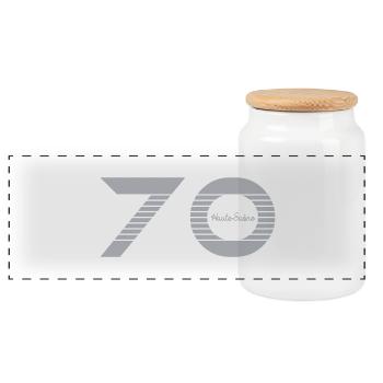 Franche Comté Haute Saône 70 - Boîte à biscuits avec couvercle en bois - blanc - Devant