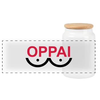 OPPAI - Boîte à biscuits avec couvercle en bois - blanc - Devant
