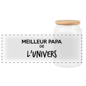 meilleur papa de l'univers - Boîte à biscuits avec couvercle en bois - blanc - Devant