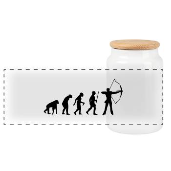 BOGENSCHIESSEN EVOLUTION! - Panorama Keksdose mit Holzdeckel - Weiß - Vorne