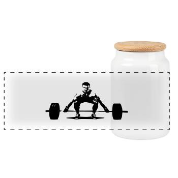 Position snatch - Boîte à biscuits avec couvercle en bois - blanc - Devant
