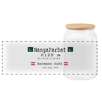 NangaPArbat20-01Black - Panoramic Cookie Jar with Wooden Lid - white - Front