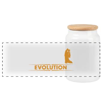 Hochzeit - Evolution - Panorama Keksdose mit Holzdeckel - Weiß - Vorne