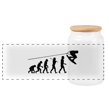 wa01 wakeboard evolution - Panorama Keksdose mit Holzdeckel - Weiß - Vorne