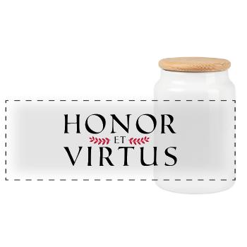 Honor Virtus 1 - Panorama Keksdose mit Holzdeckel - Weiß - Vorne
