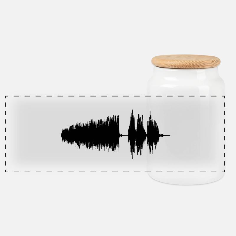 Wellenform - Panorama Keksdose mit Holzdeckel - Weiß