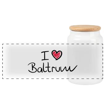 i_love_baltrum__f2 - Panorama Keksdose mit Holzdeckel - Weiß - Vorne