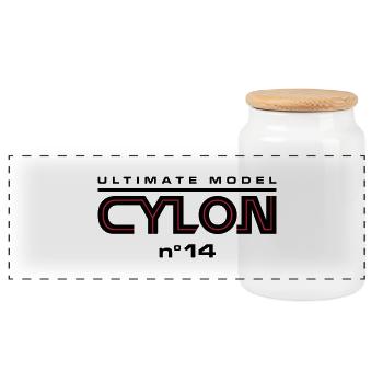Ultimate model cylon n°14 - Panorama Keksdose mit Holzdeckel - Weiß - Vorne