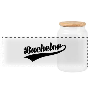 Bachelor - Boîte à biscuits avec couvercle en bois - blanc - Devant
