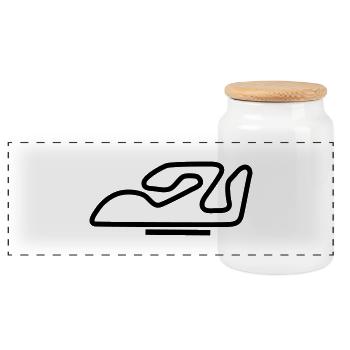 circuito_spagna_c1 - Panoramic Cookie Jar with Wooden Lid - white - Front