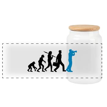 Photographe Caméra Evolution - Boîte à biscuits avec couvercle en bois - blanc - Devant