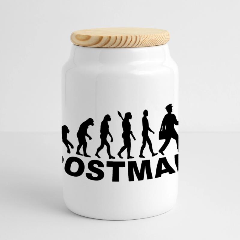 Evolution postman Panoramic Cookie Jar with Wooden Lid