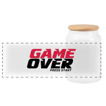 gaming - Panoramic Cookie Jar with Wooden Lid - white - Front