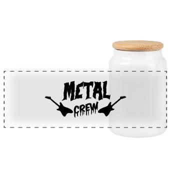 metal_02 - Panorama Keksdose mit Holzdeckel - Weiß - Vorne