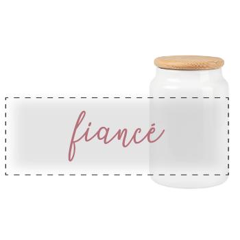Verlobter Passende Verlobung Geschenk Bräutigam Hochzeit - Panorama Keksdose mit Holzdeckel - Weiß - Vorne