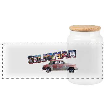 Voiture ancienne, Seligman, Arizona, road 66 USA - Boîte à biscuits avec couvercle en bois - blanc - Devant