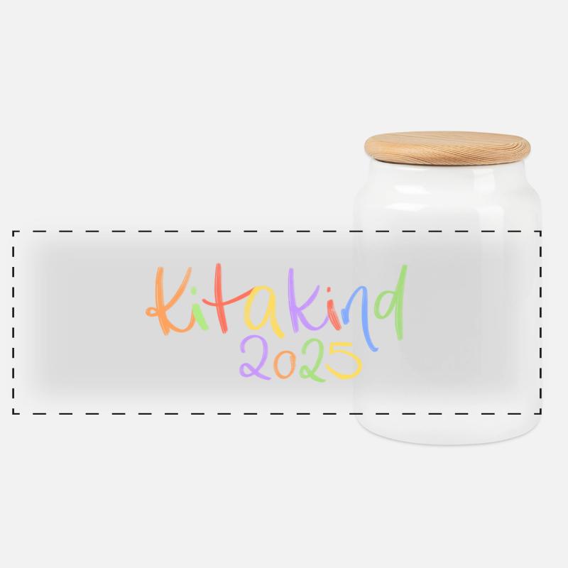 Kitakind 2025 - Panoramic Cookie Jar with Wooden Lid - white