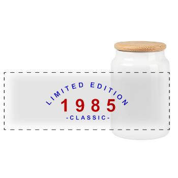 1985 Limited Edition - Panorama Keksdose mit Holzdeckel - Weiß - Vorne
