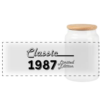 Classic 1987 édition limitée - Boîte à biscuits avec couvercle en bois - blanc - Devant