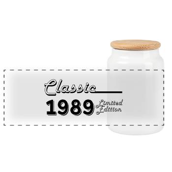 Classic 1989 Limited Edition - Panoramic Cookie Jar with Wooden Lid - white - Front