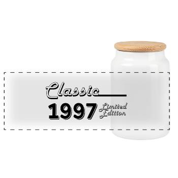Classic 1997 Limited Edition - Panoramic Cookie Jar with Wooden Lid - white - Front