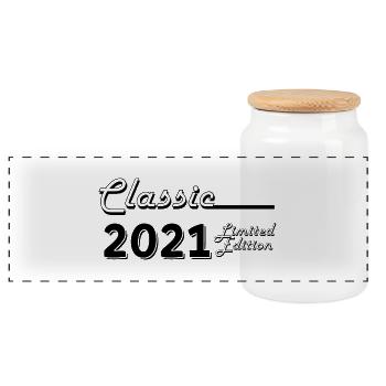 Klassische 2021 Limited Edition - Panorama Keksdose mit Holzdeckel - Weiß - Vorne