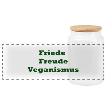 Veganismus - Panorama Keksdose mit Holzdeckel - Weiß - Vorne