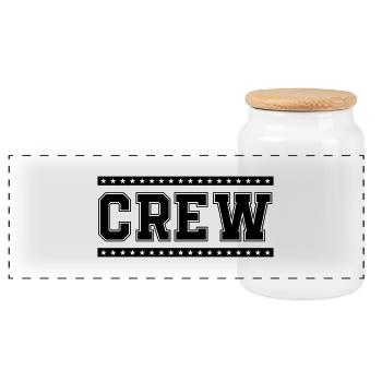 crew - Panoramic Cookie Jar with Wooden Lid - white - Front