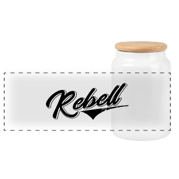 rebel dieb rowdy rebell bandit hustler gang crime - Panoramic Cookie Jar with Wooden Lid - white - Front