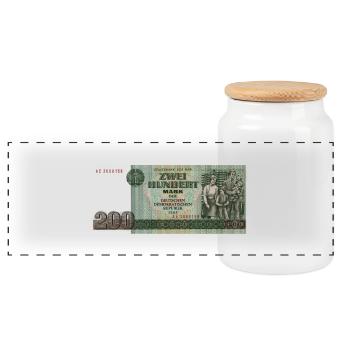 200 mark der ddr - Panorama Keksdose mit Holzdeckel - Weiß - Vorne