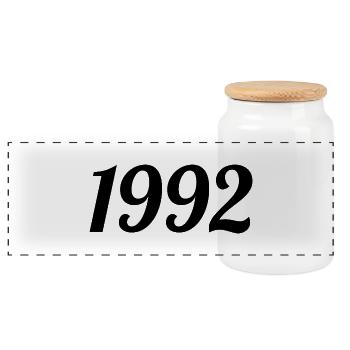 1992 - Boîte à biscuits avec couvercle en bois - blanc - Devant