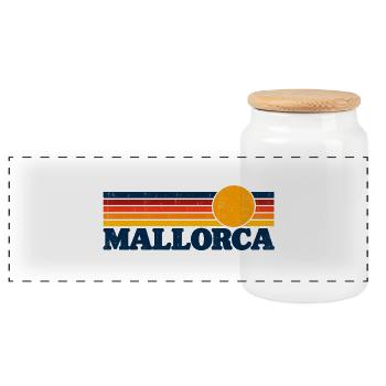 Mallorca - Palmen - Spanien - Espana - Insel - Panorama Keksdose mit Holzdeckel - Weiß - Vorne