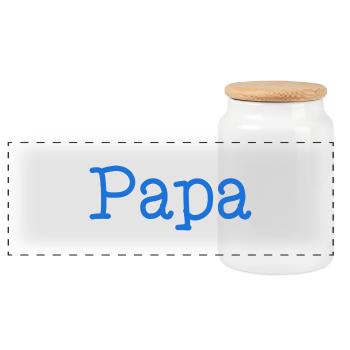PAPA. FÊTE DES PÈRES. BONNE FÊTE PAPA. BONNE FÊTE. - Boîte à biscuits avec couvercle en bois - blanc - Devant