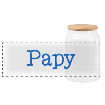 PAPY. FÊTE DES PÈRES. BONNE FÊTE PAPY. JE T'AIME. - Boîte à biscuits avec couvercle en bois - blanc - Devant