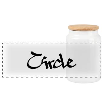 circle - Panorama Keksdose mit Holzdeckel - Weiß - Vorne