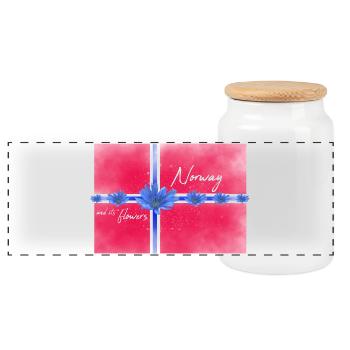 Norway Norway flag I love Norway norge - Panoramic Cookie Jar with Wooden Lid - white - Front