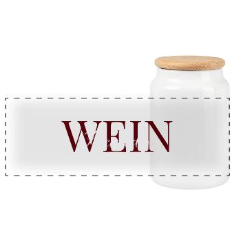 Wine lover red and white - Panoramic Cookie Jar with Wooden Lid - white - Front