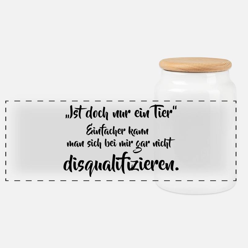 Ist doch nur ein Tier... - Panorama Keksdose mit Holzdeckel - Weiß