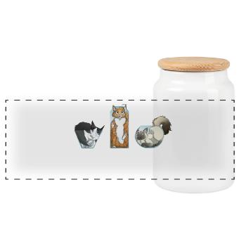 Chat Liquide - Blanc - Boîte à biscuits avec couvercle en bois - blanc - Devant