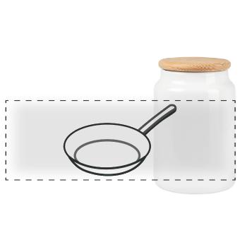 casserole - Boîte à biscuits avec couvercle en bois - blanc - Devant