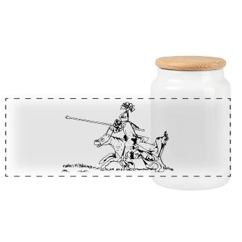 épée épée chevalier chevalier armor8 - Boîte à biscuits avec couvercle en bois - blanc - Devant