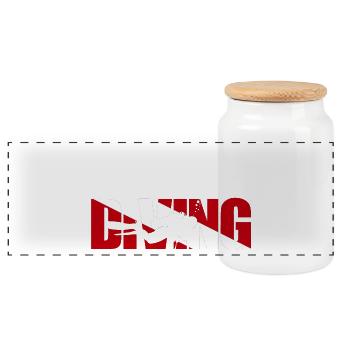 SCUBA Diving / Tauchen / busseig / Mergulho / Diving - Panoramic Cookie Jar with Wooden Lid - white - Front