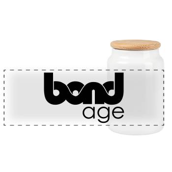 008 bondage - Panoramic Cookie Jar with Wooden Lid - white - Front