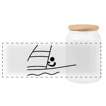 navigation à voile - Boîte à biscuits avec couvercle en bois - blanc - Devant