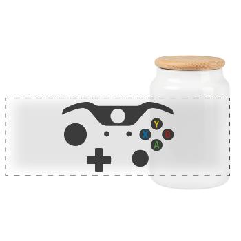 Manette de jeux vidéo 2 - Boîte à biscuits avec couvercle en bois - blanc - Devant