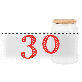 30 JAHRE. 30-jähriges JUBILÄUM. JUBILÄUM 30 JAHRE. 30 - Panorama Keksdose mit Holzdeckel - Weiß - Vorne